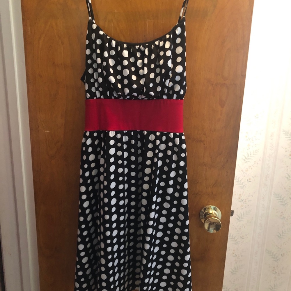 Polka Dot Dress w/ Red Belt